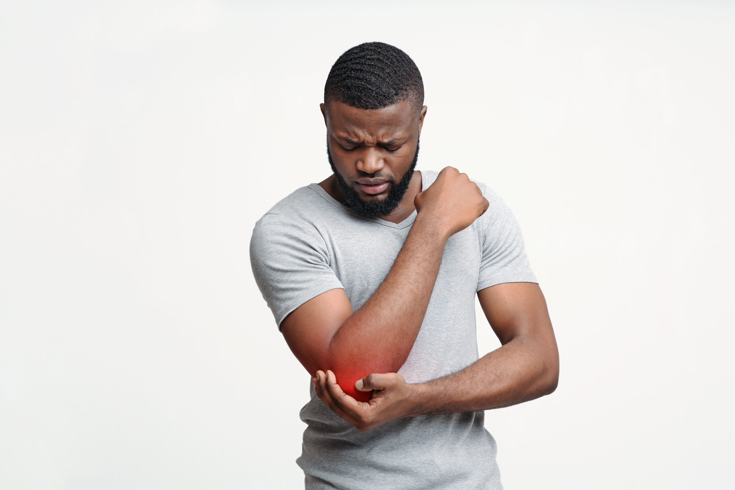 person with a painful elbow